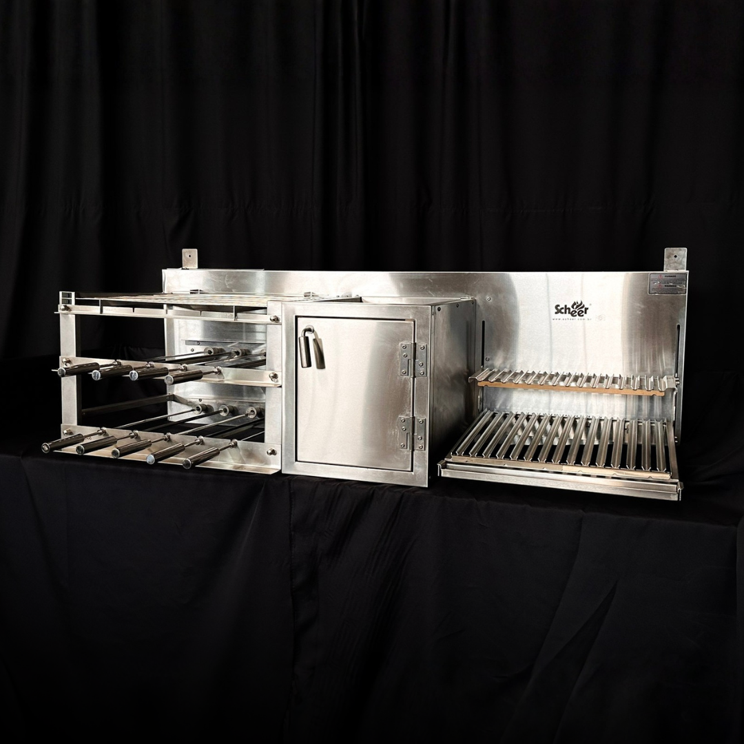 Churrasqueira Rotativa com Braseiro e Grelha Automática Scheer TRE 900 - 167 cm