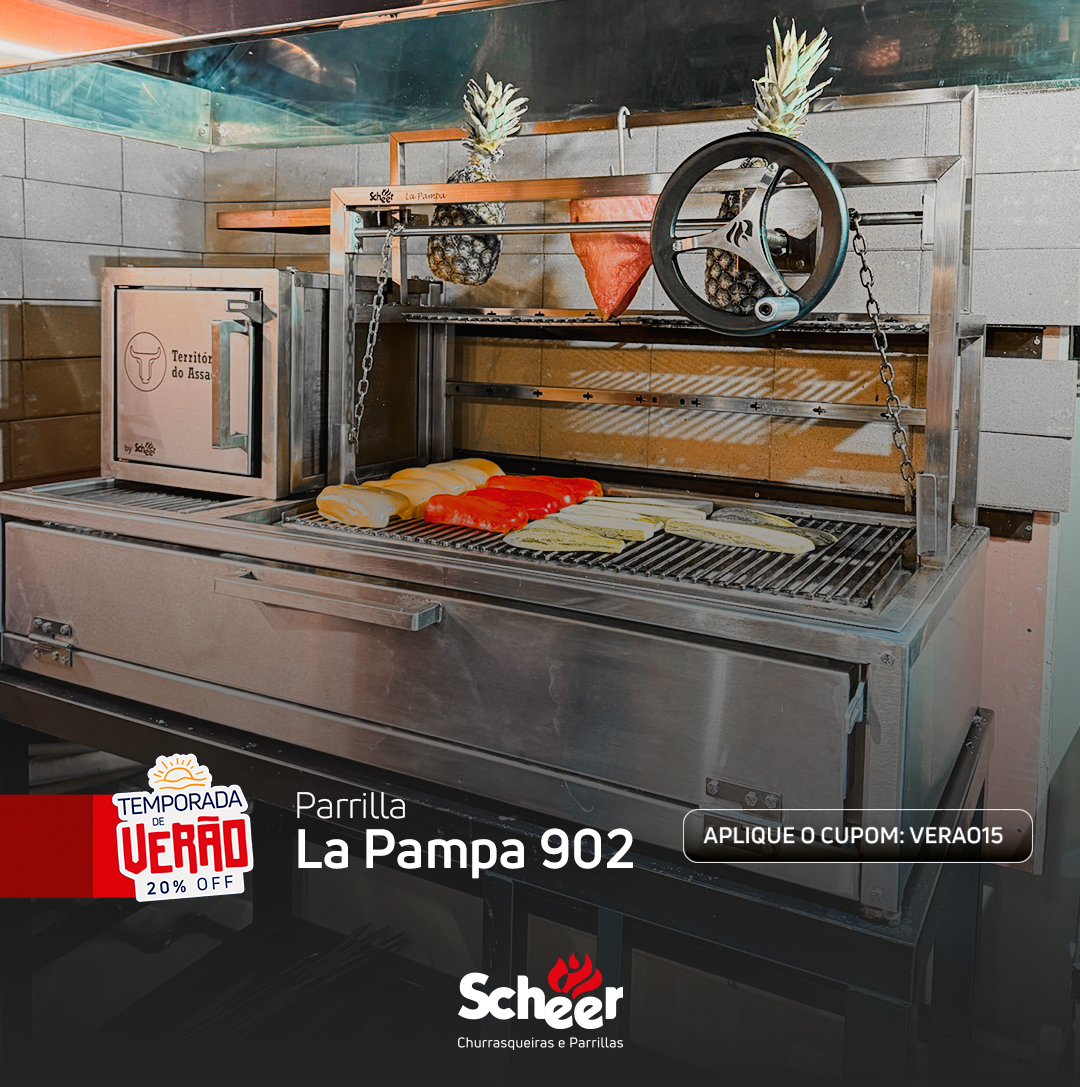 Parrilla com Braseiro Scheer La Pampa 902 com Firepit - Caixa de Fogo