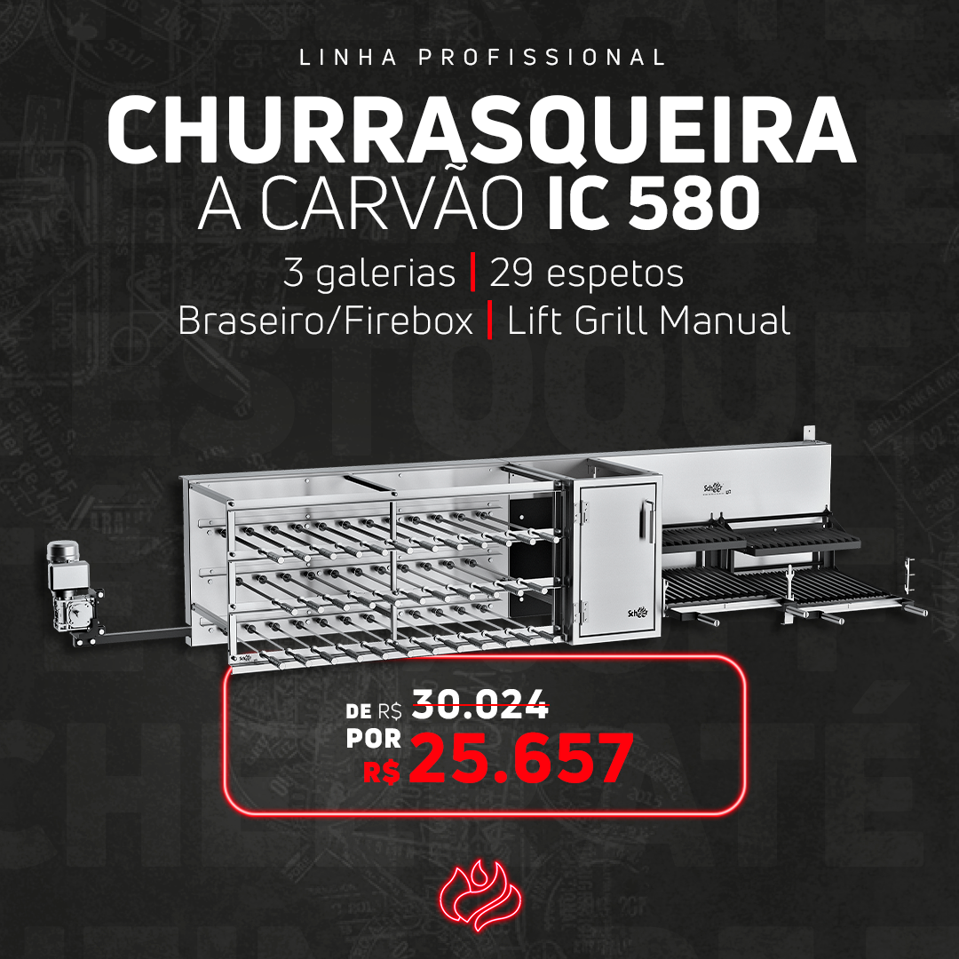 Churrasqueira Profissional Scheer IC 580 - Queima de Estoque