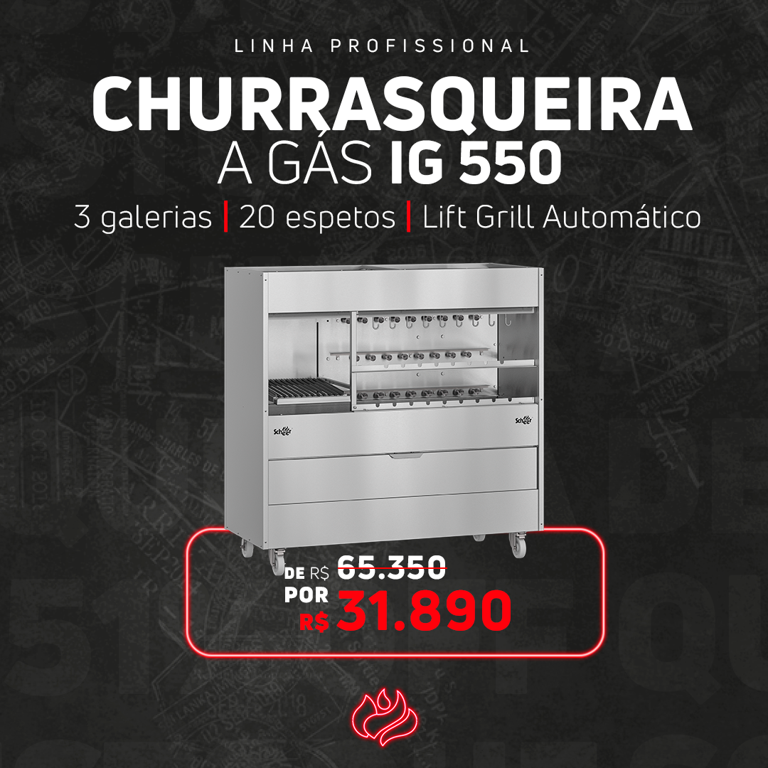 Churrasqueira Profissional Scheer IG 550 - Queima de Estoque