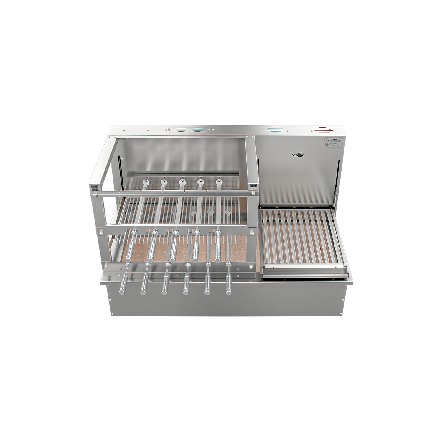 Churrasqueira Rotativa com Grelha Automática para Bancada Cooktop Scheer DUE 605