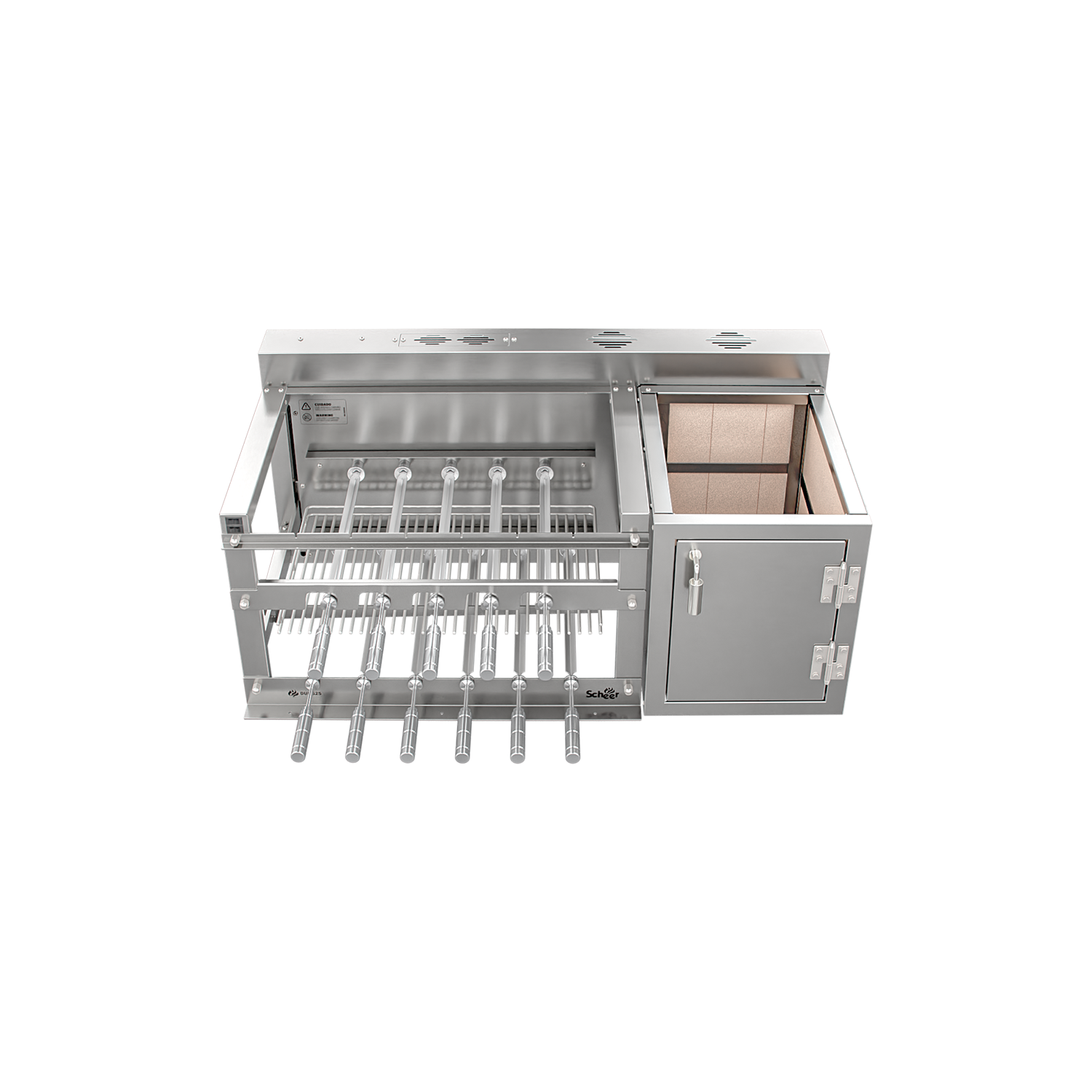 Churrasqueira Rotativa com Grelha e Braseiro Scheer DUE 625 - Black Friday