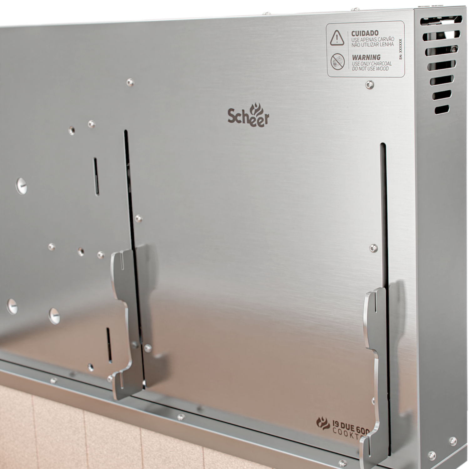 Churrasqueira Rotativa com Grelha Scheer para Bancada Cooktop I9 DUE 600