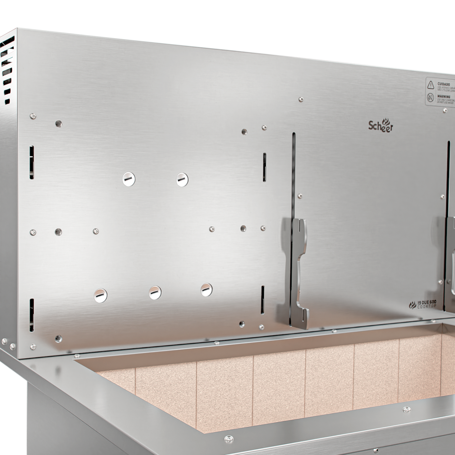 Churrasqueira Rotativa com Grelha Scheer para Bancada Cooktop I9 DUE 600