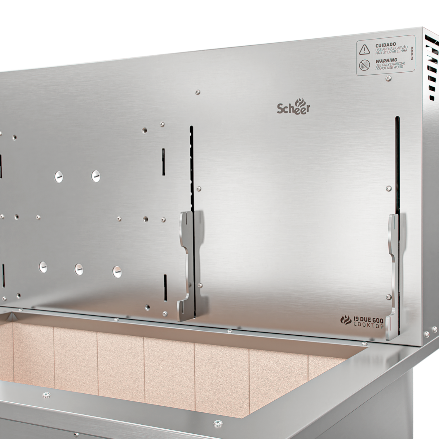 Churrasqueira Rotativa com Grelha Scheer para Bancada Cooktop I9 DUE 600