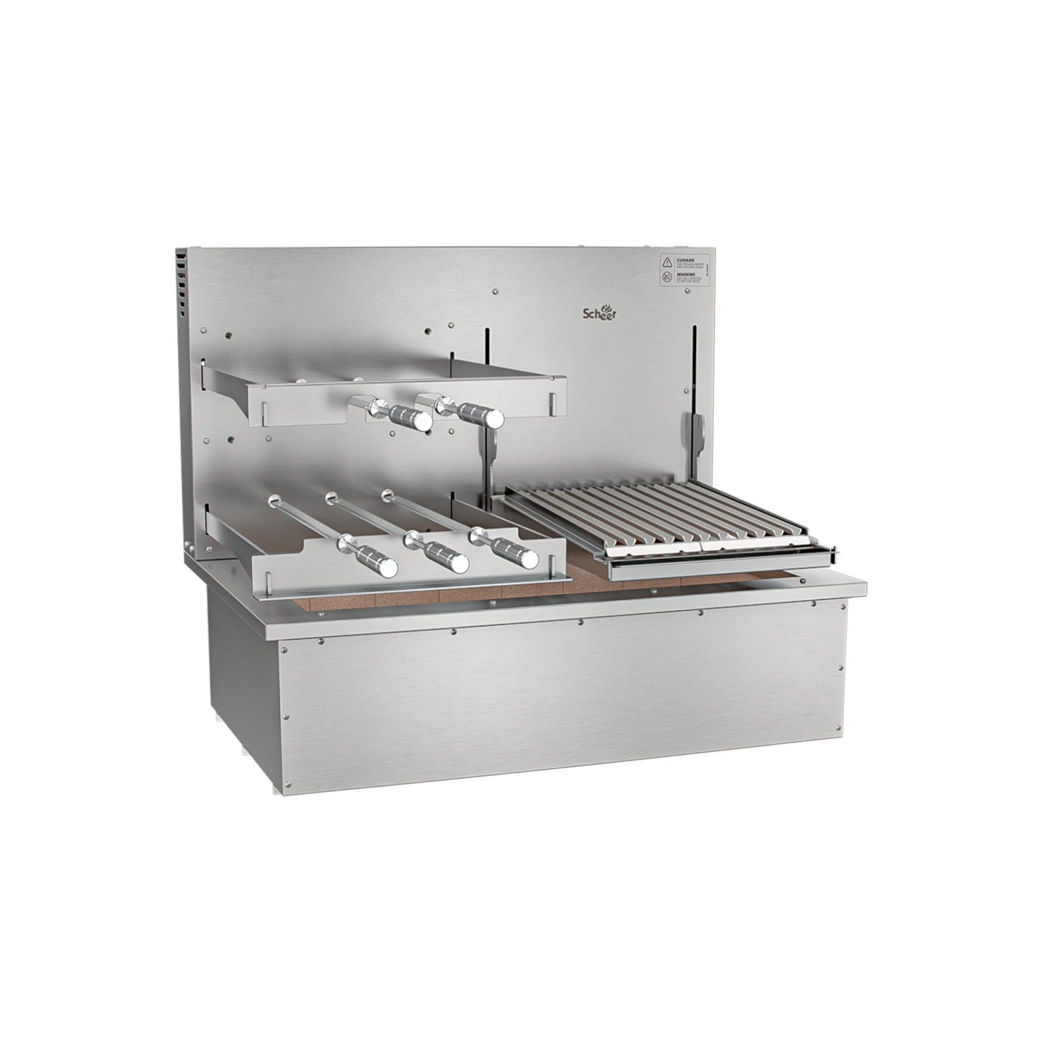 Churrasqueira Rotativa com Grelha Scheer para Bancada Cooktop I9 DUE 600