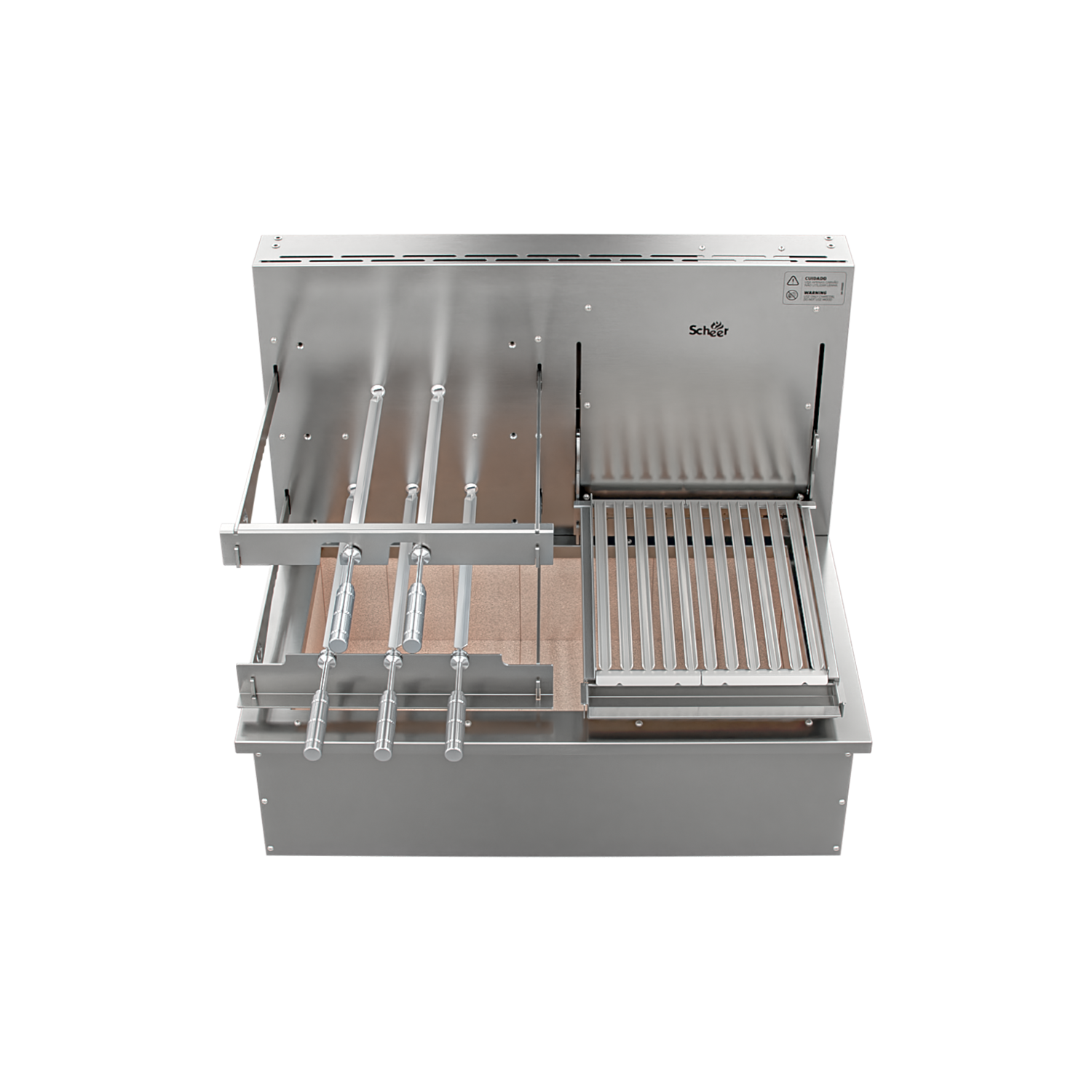Churrasqueira Rotativa com Grelha Scheer para Bancada Cooktop I9 DUE 600