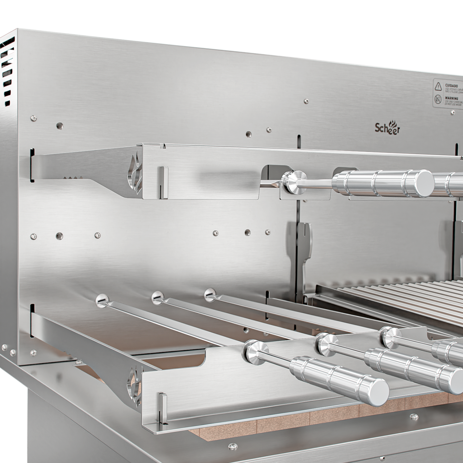 Churrasqueira Rotativa com Grelha Scheer para Bancada Cooktop I9 DUE 600