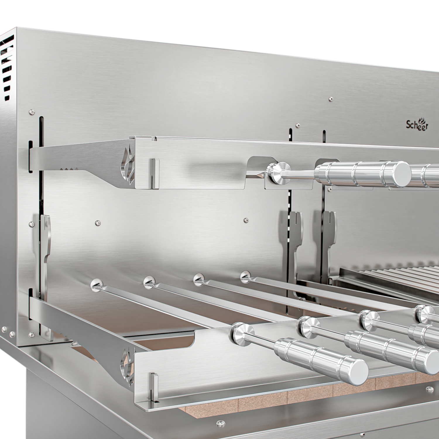 Churrasqueira Rotativa com Grelha Automática para Bancada Cooktop Scheer I9 DUE 605