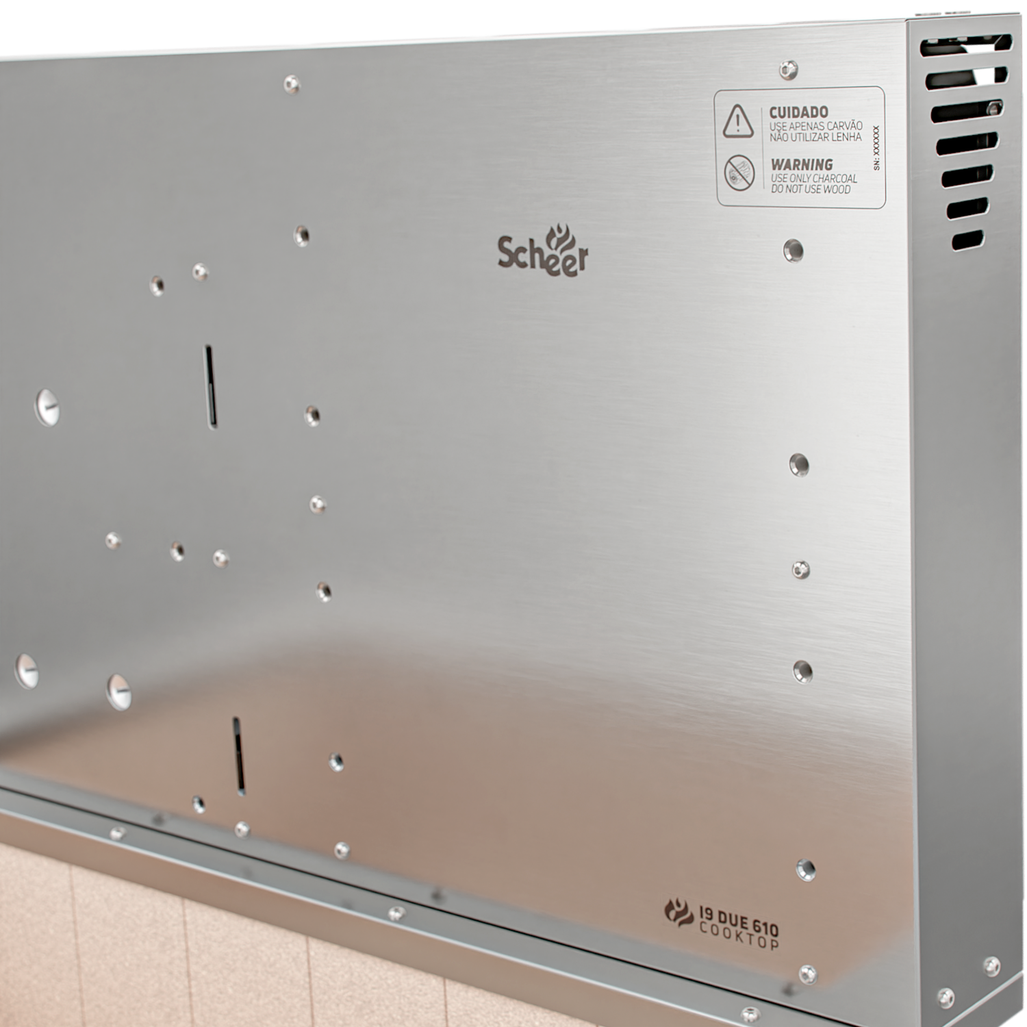 Churrasqueira Rotativa com Grelha para Bancada Cooktop Scheer I9 DUE 610