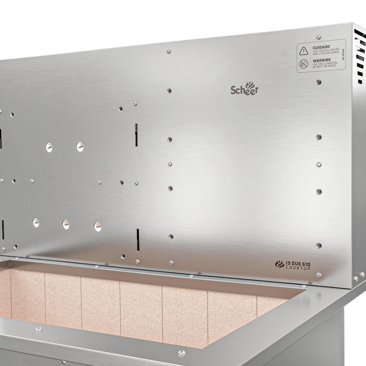 Churrasqueira Rotativa com Grelha para Bancada Cooktop Scheer I9 DUE 610