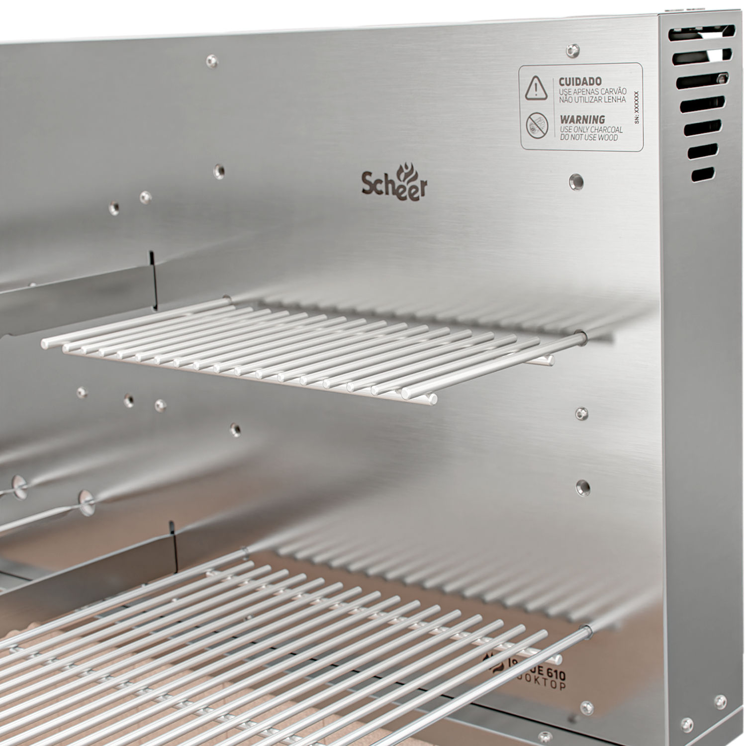 Churrasqueira Rotativa com Grelha para Bancada Cooktop Scheer I9 DUE 610
