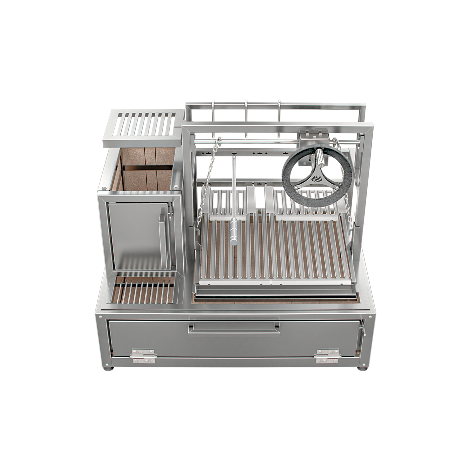 Grill with Scheer La Pampa 902 brazier and firepit.