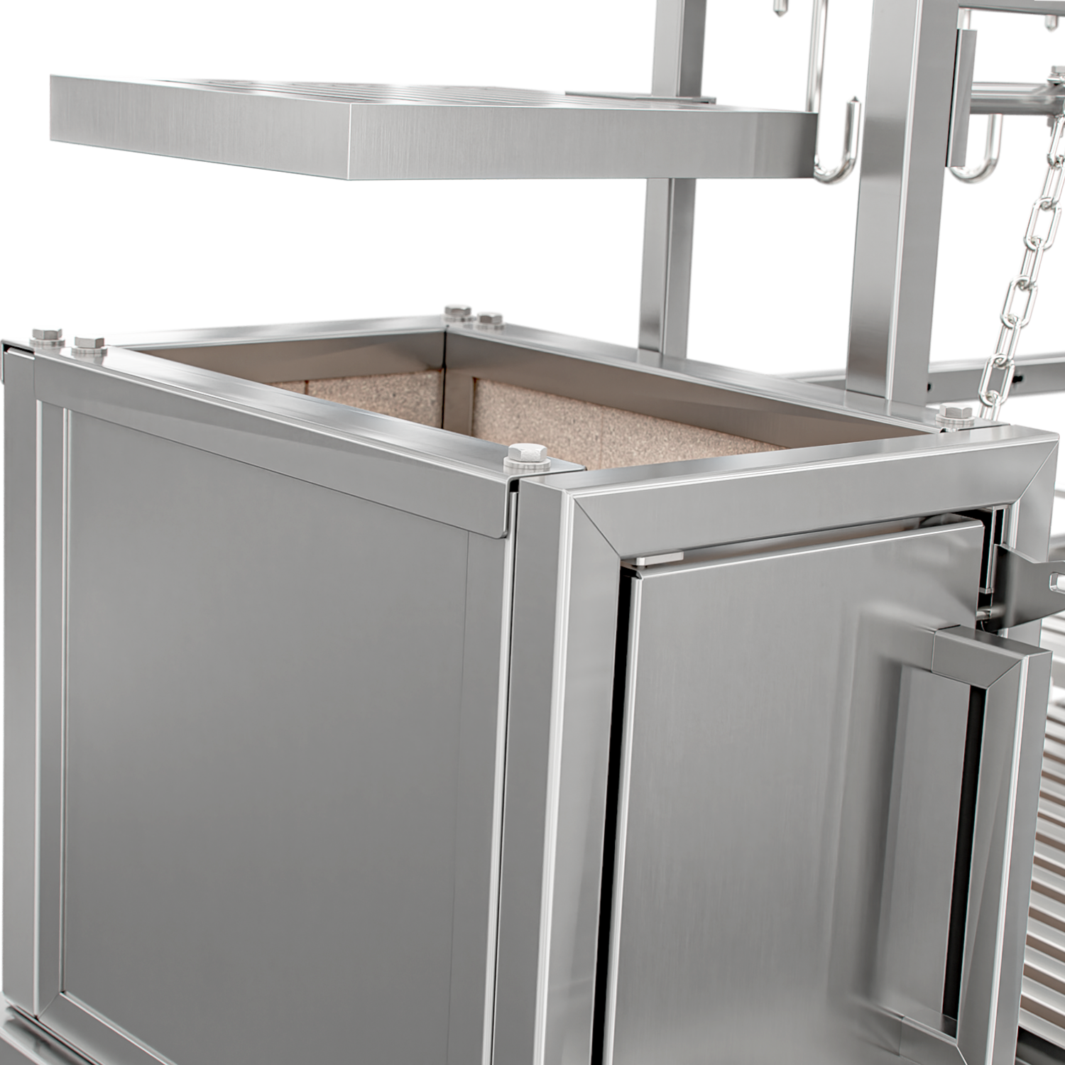 Grill with Scheer La Pampa 902 brazier and firepit.