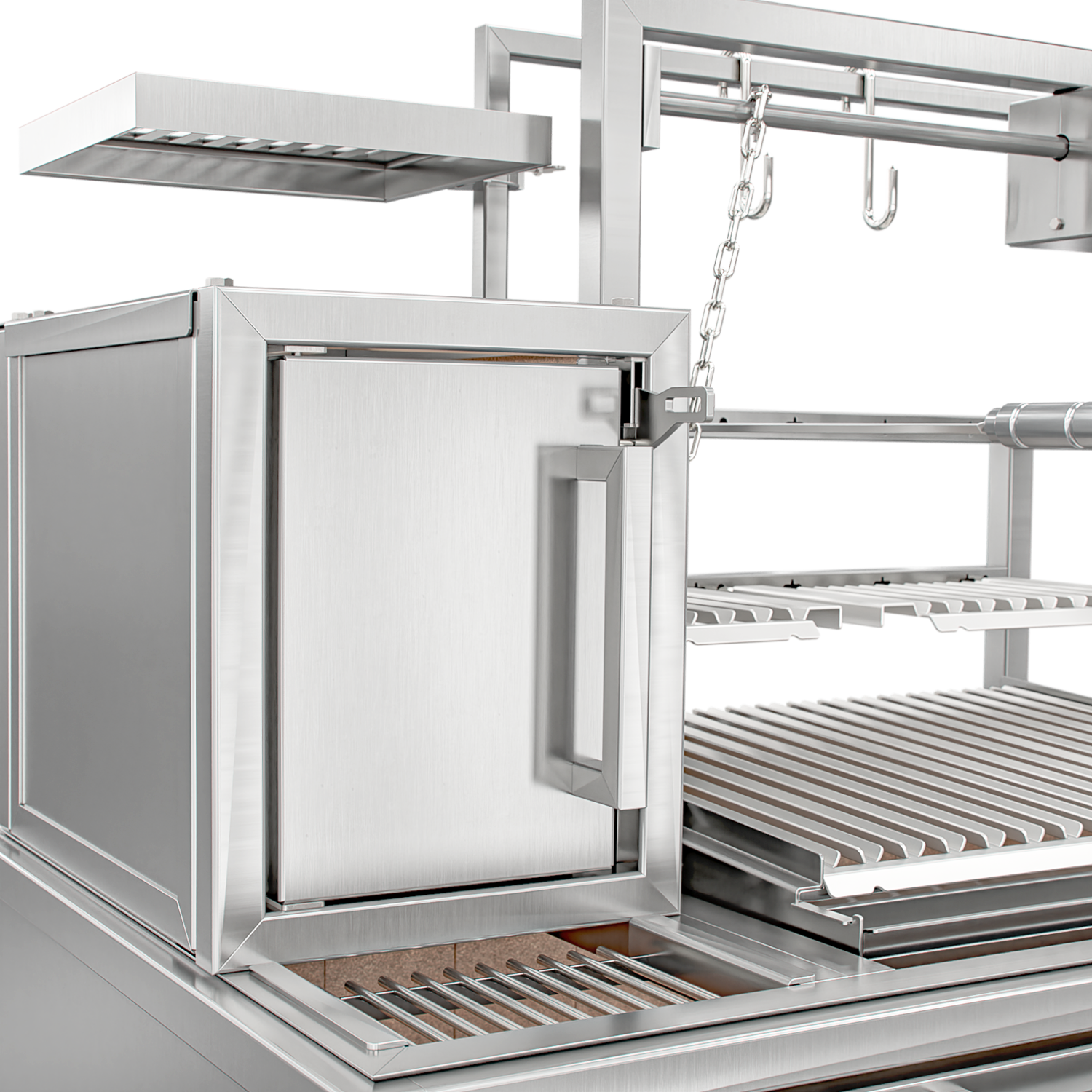 Grill with Scheer La Pampa 902 brazier and firepit.