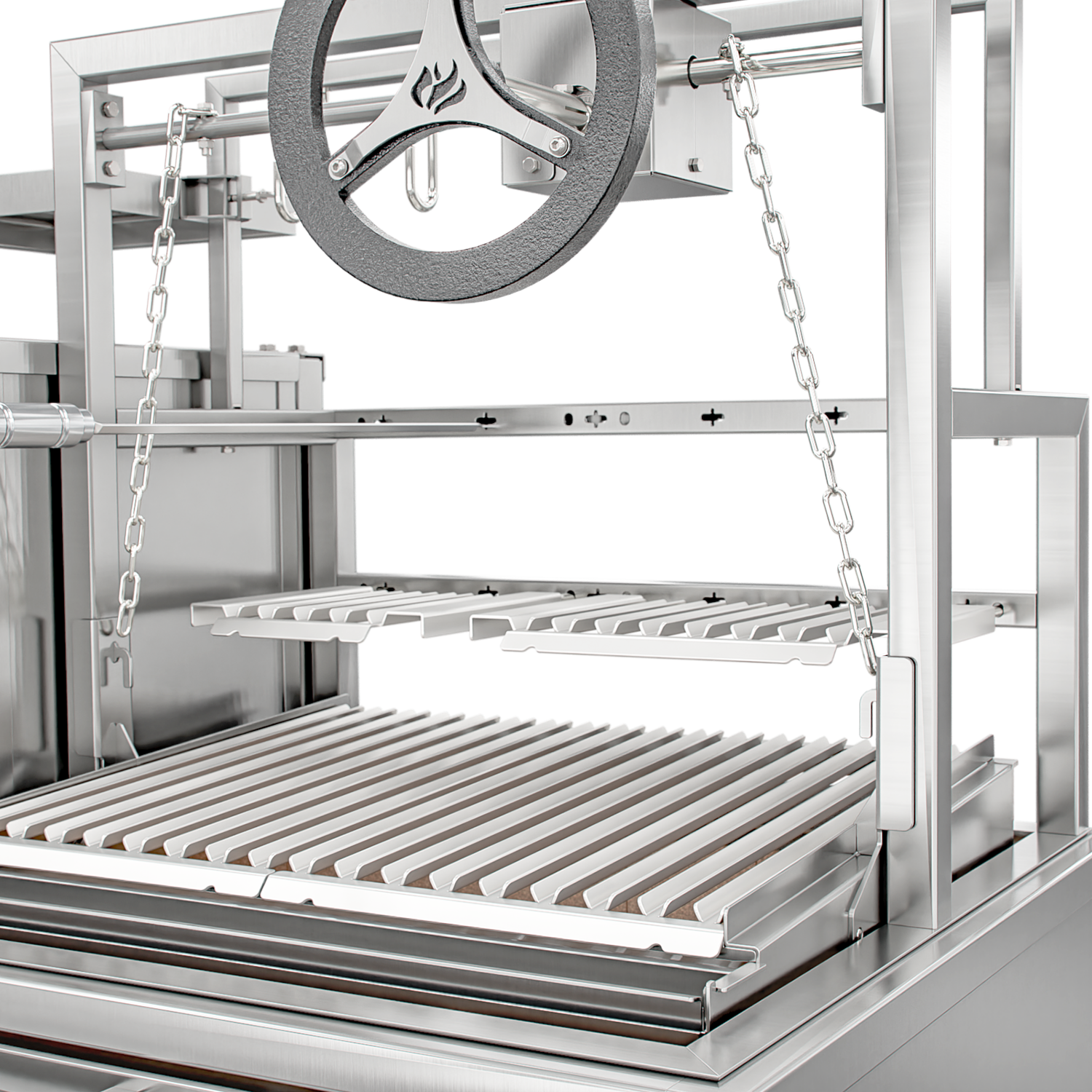 Grill with Scheer La Pampa 902 brazier and firepit.