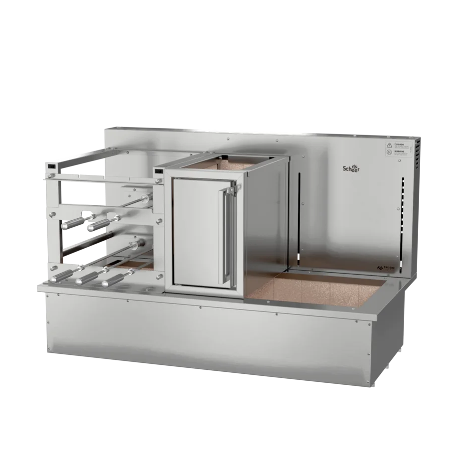 Churrasqueira Rotativa com Braseiro e Grelha Automática para Bancada Cooktop Scheer TRE 900