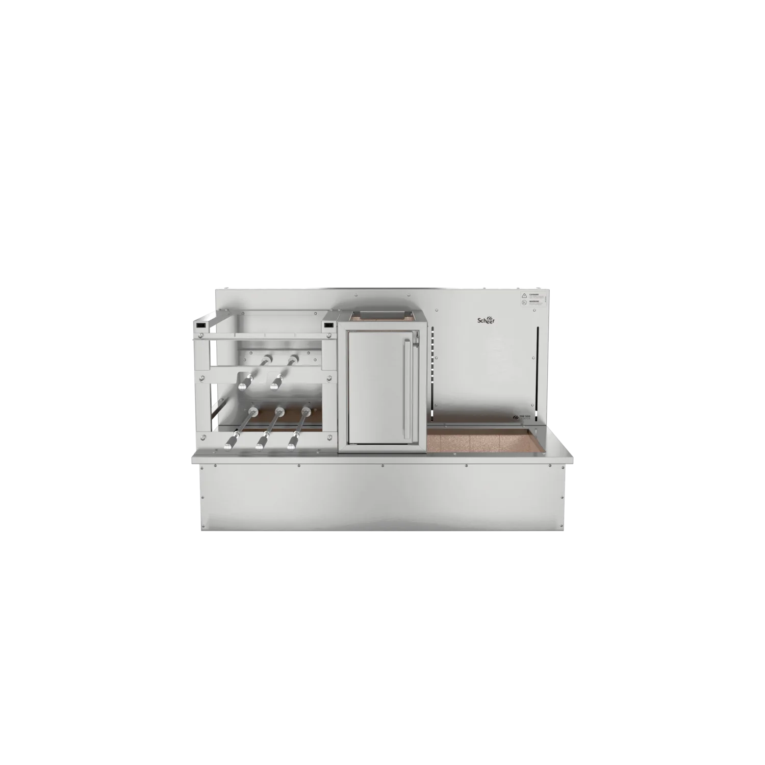 Churrasqueira Rotativa com Braseiro e Grelha Automática para Bancada Cooktop Scheer TRE 900