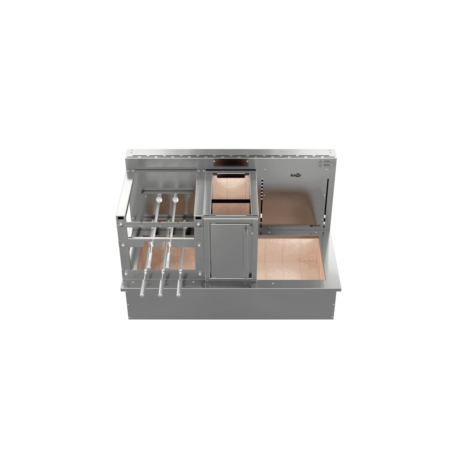 Churrasqueira Rotativa com Braseiro e Grelha Automática para Bancada Cooktop Scheer TRE 900