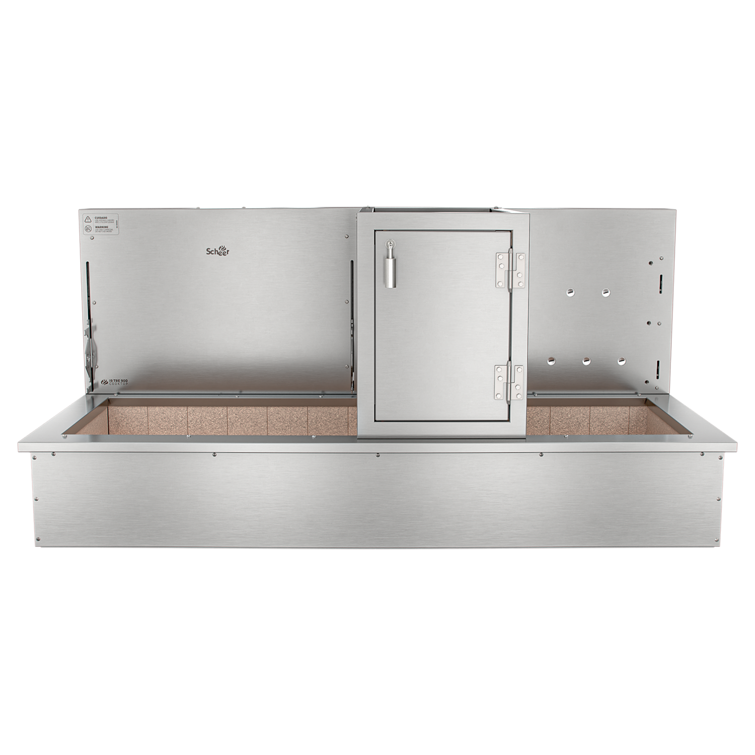 Churrasqueira Rotativa com Braseiro e Grelha Automática para Bancada Cooktop Scheer I9 TRE 900