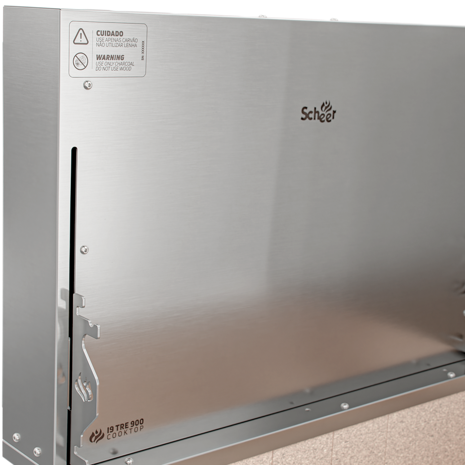 Churrasqueira Rotativa com Braseiro e Grelha Automática para Bancada Cooktop Scheer I9 TRE 900