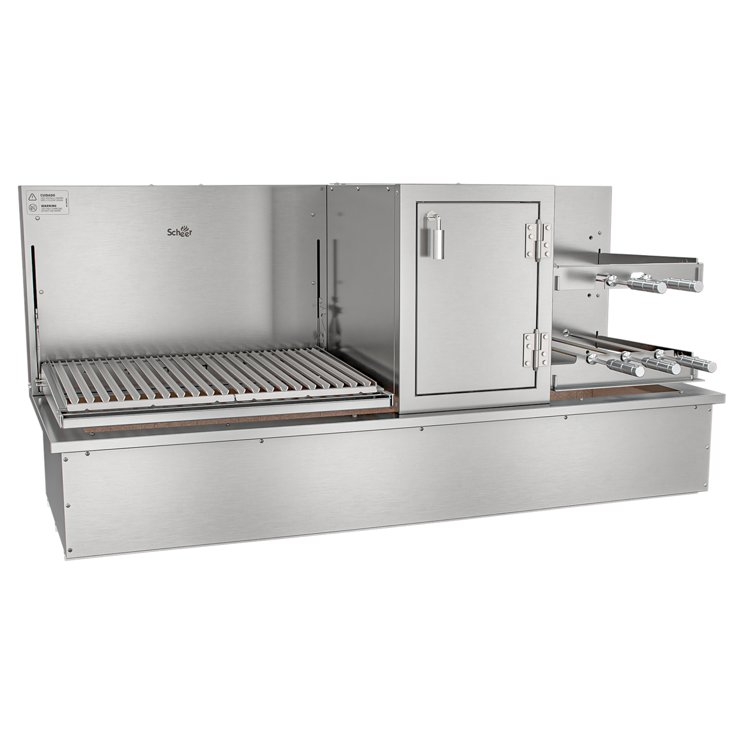 Churrasqueira Rotativa com Braseiro e Grelha Automática para Bancada Cooktop Scheer I9 TRE 900