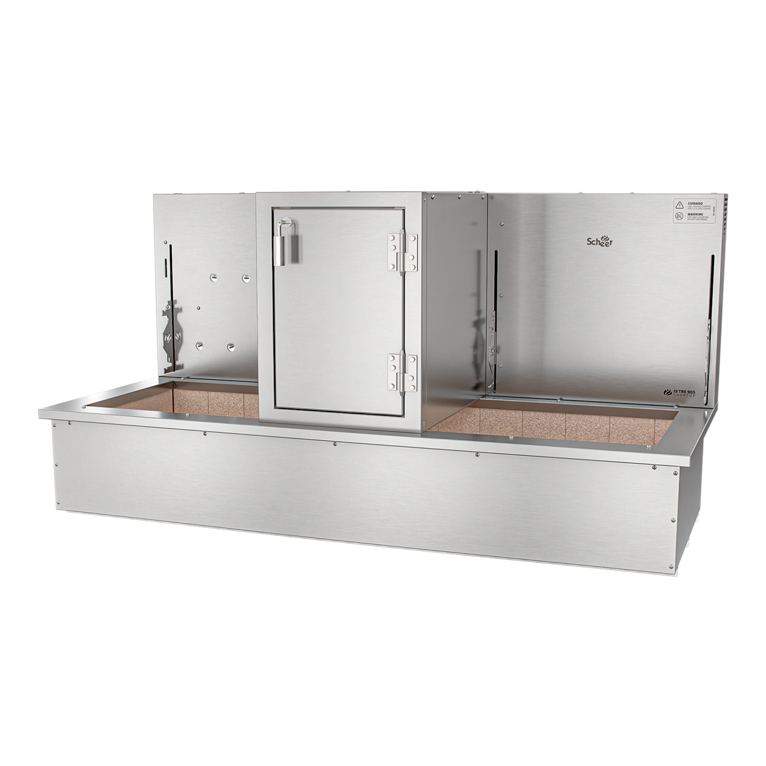 Churrasqueira Rotativa com Braseiro e Grelha Automática para Bancada Cooktop Scheer I9 TRE 905