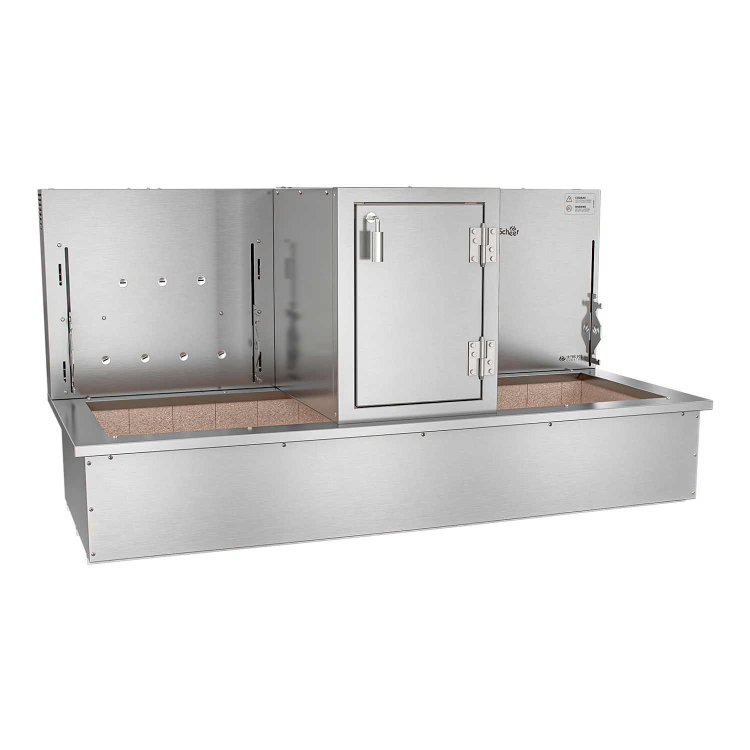 Churrasqueira Rotativa com Braseiro e Grelha Automática para Bancada Cooktop Scheer I9 TRE 905