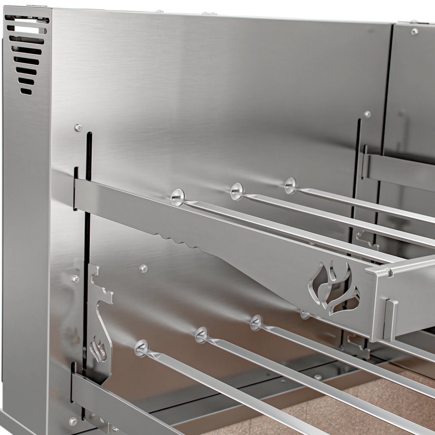 Churrasqueira Rotativa com Braseiro e Grelha Automática para Bancada Cooktop Scheer I9 TRE 905