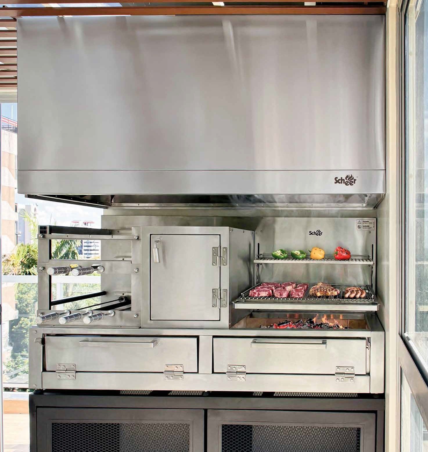 Square Stainless Steel Range Hood by Scheer