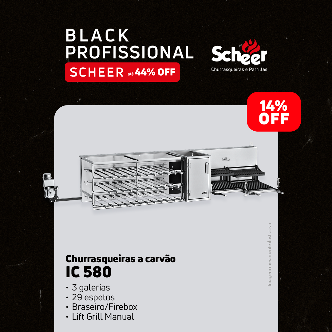 Churrasqueira Profissional Scheer IC 580 - Black Friday