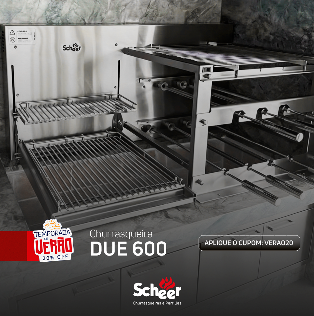 Churrasqueira Rotativa e Grelha Automática Scheer DUE 600