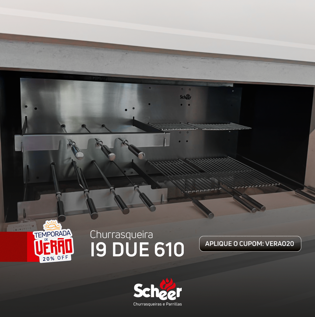 Churrasqueira Rotativa com Grelha Scheer I9 DUE 610