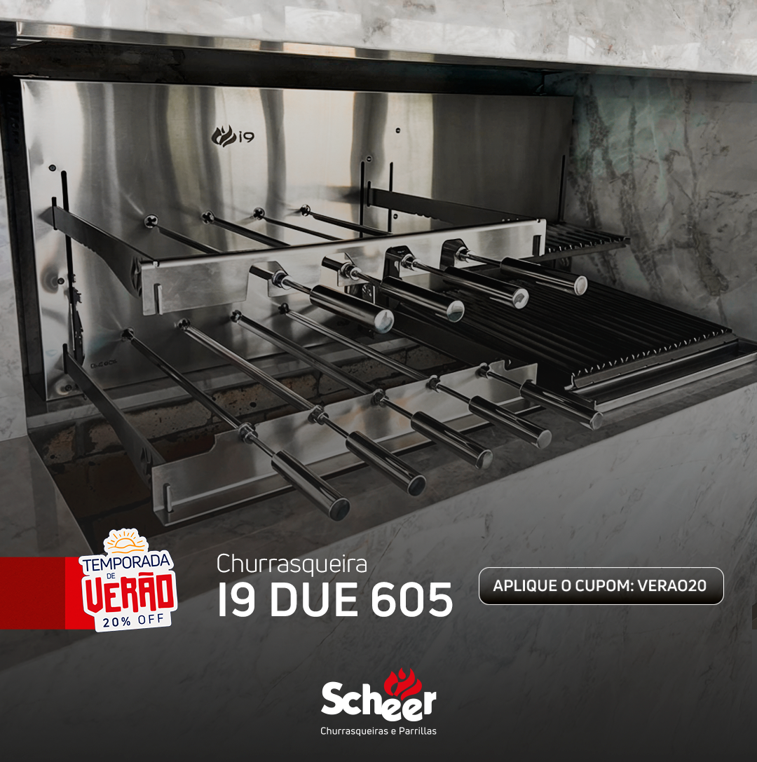 Churrasqueira Rotativa com Grelha Automática Scheer I9 DUE 605