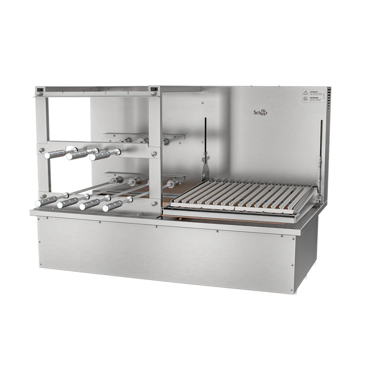 Churrasqueira Rotativa e Grelha Automática para Bancada Cooktop Scheer DUE 600