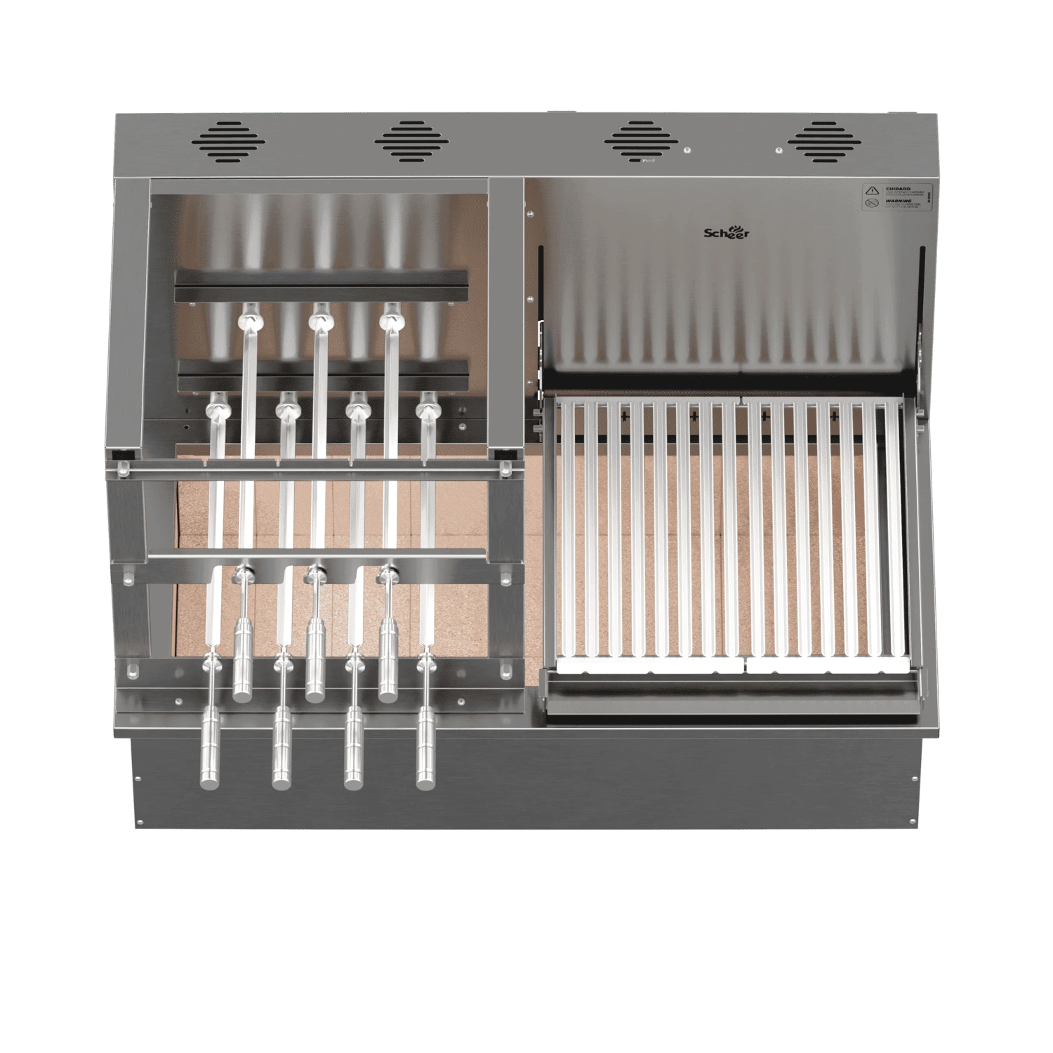 Churrasqueira Rotativa e Grelha Automática para Bancada Cooktop Scheer DUE 600