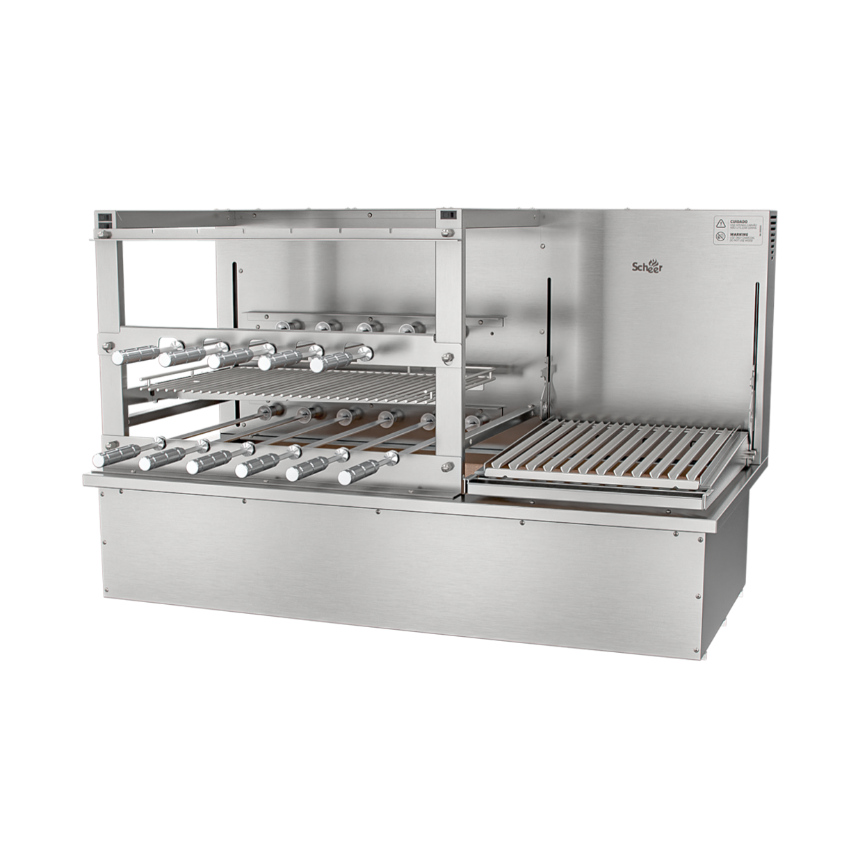 Churrasqueira Rotativa com Grelha Automática para Bancada Cooktop Scheer DUE 605