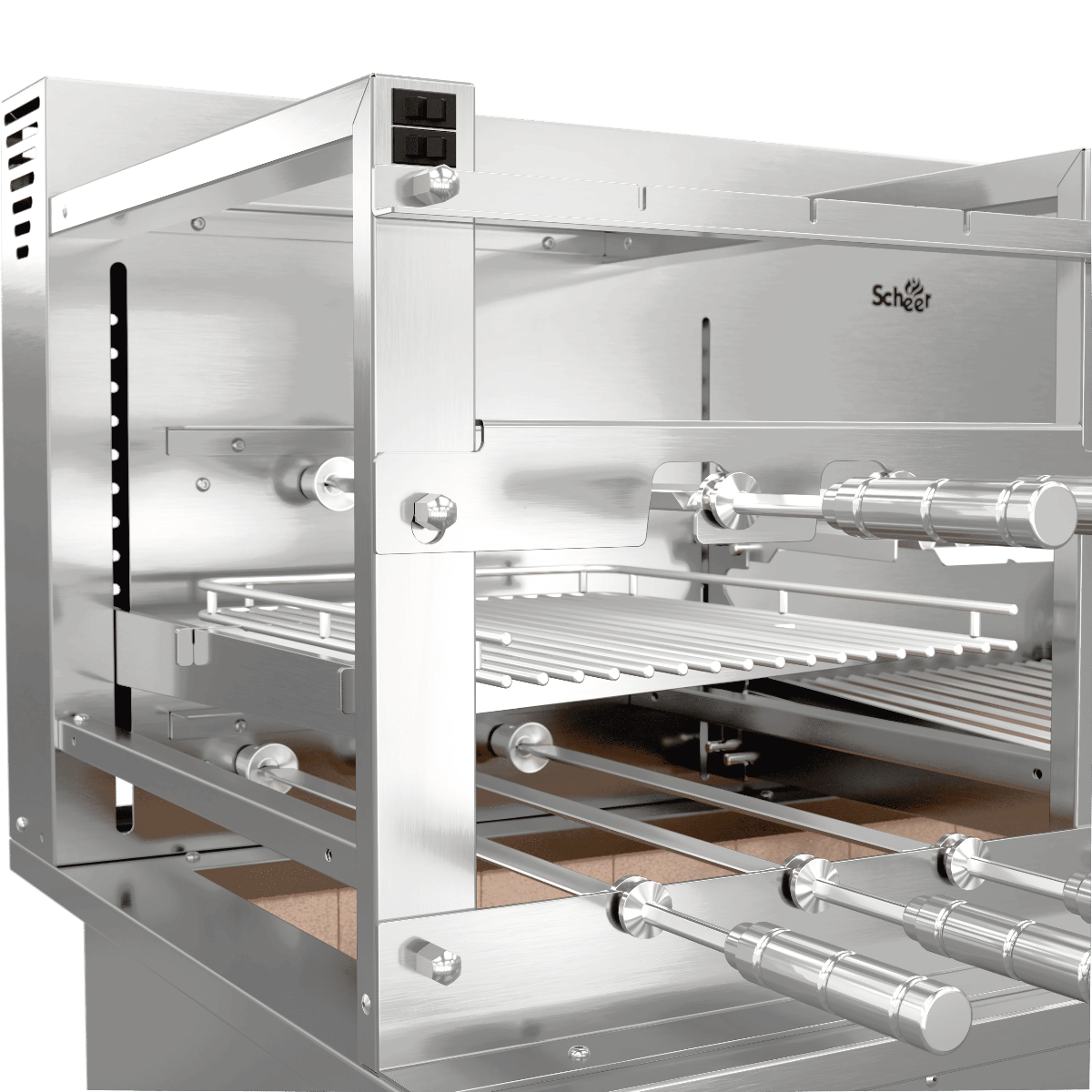 Churrasqueira Rotativa com Grelha Automática para Bancada Cooktop Scheer DUE 605