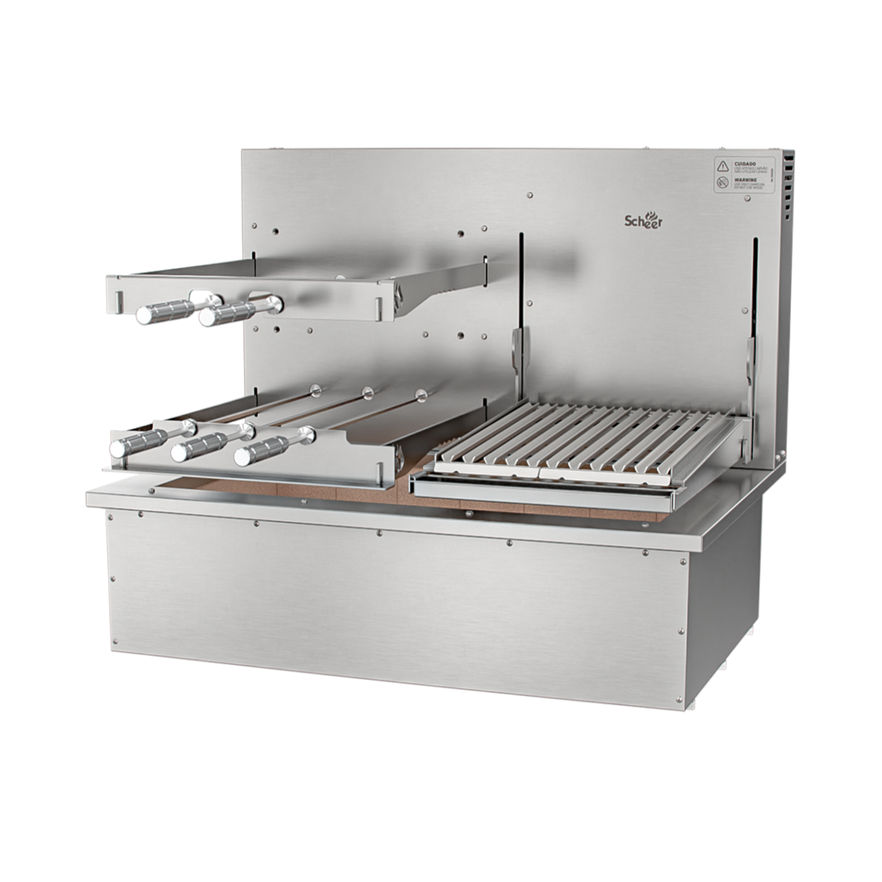 Churrasqueira Rotativa com Grelha Scheer para Bancada Cooktop I9 DUE 600