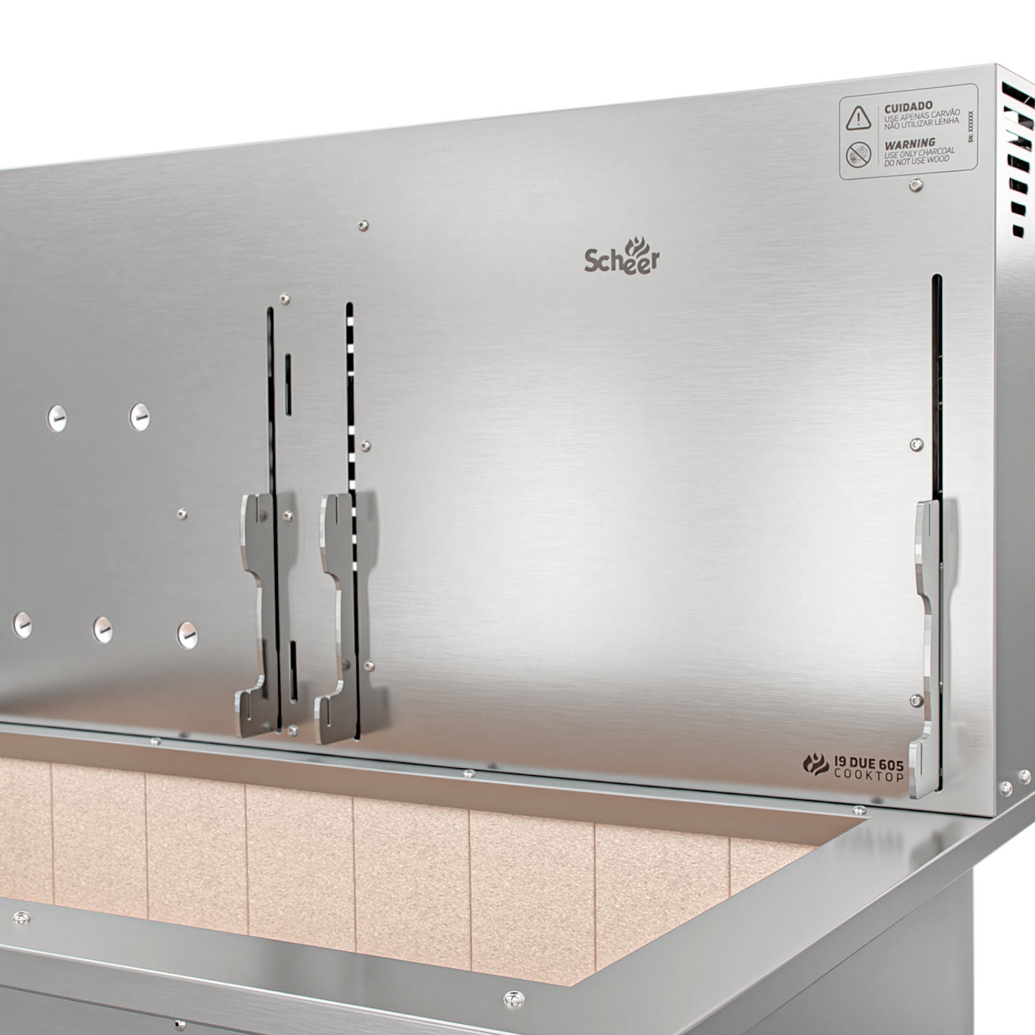Churrasqueira Rotativa com Grelha Automática para Bancada Cooktop Scheer I9 DUE 605