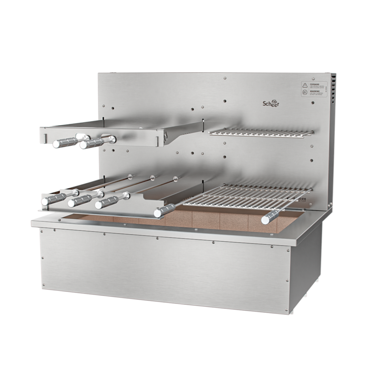 Churrasqueira Rotativa com Grelha para Bancada Cooktop Scheer I9 DUE 610