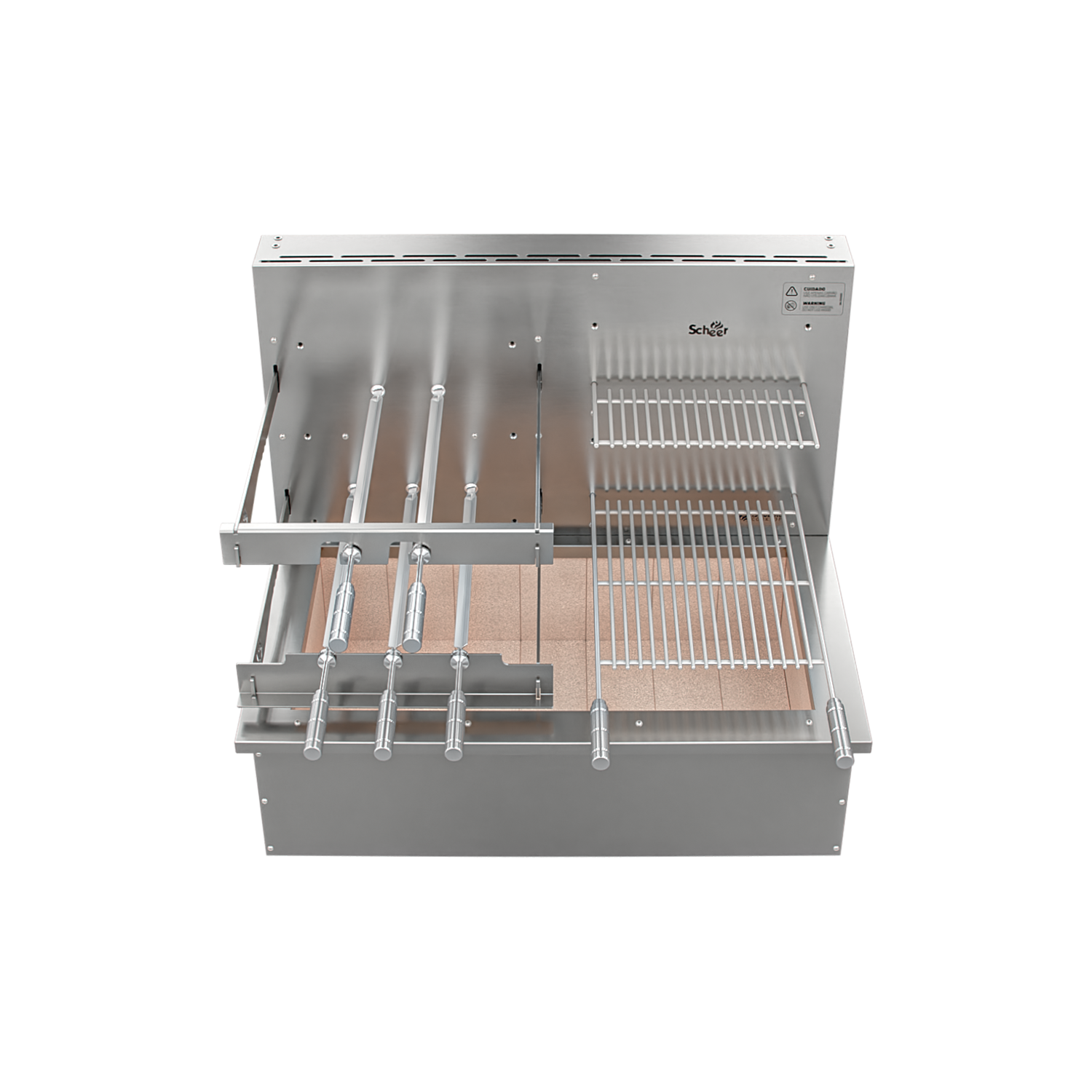 Churrasqueira Rotativa com Grelha para Bancada Cooktop Scheer I9 DUE 610