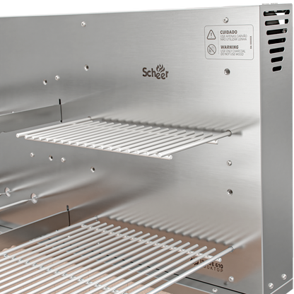 Churrasqueira Rotativa com Grelha para Bancada Cooktop Scheer I9 DUE 610