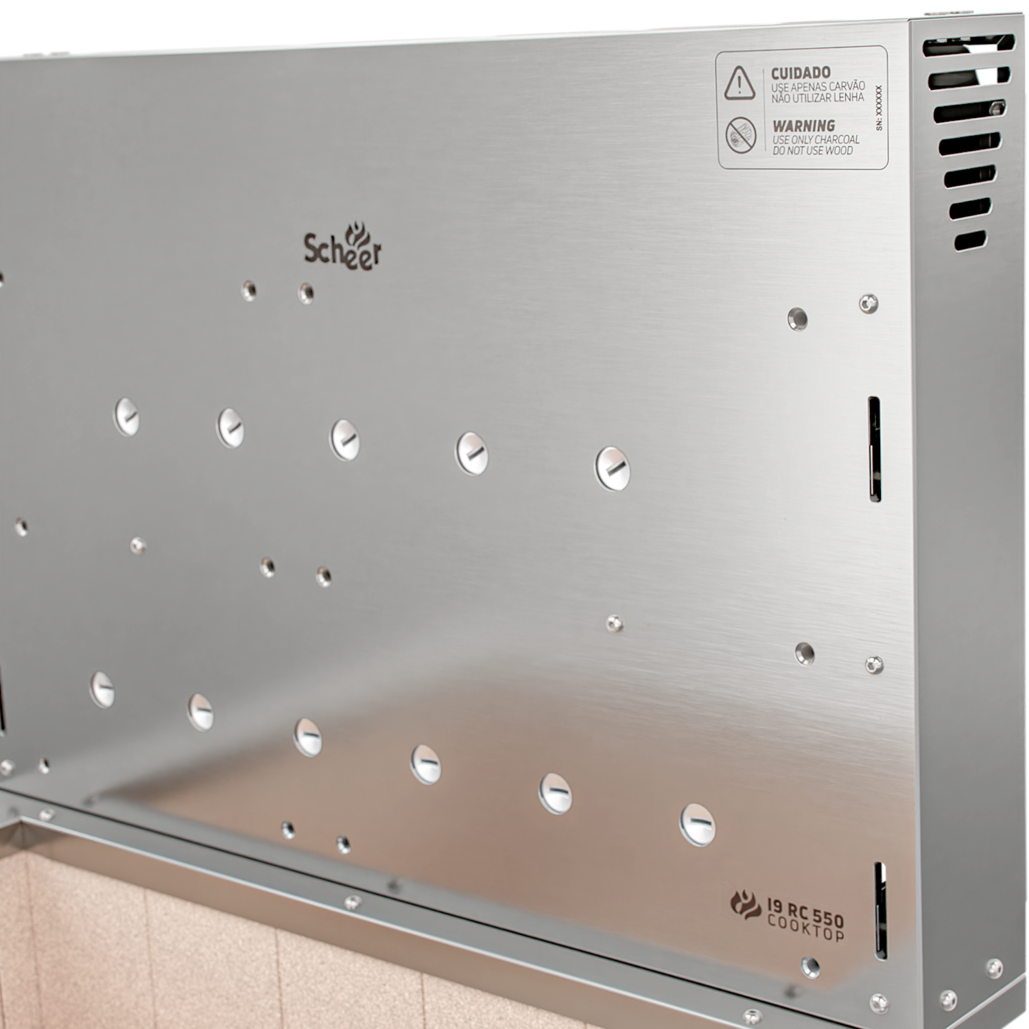 Churrasqueira Rotativa com Grelha e Descanso para Bancada Cooktop Scheer I9 RC 550