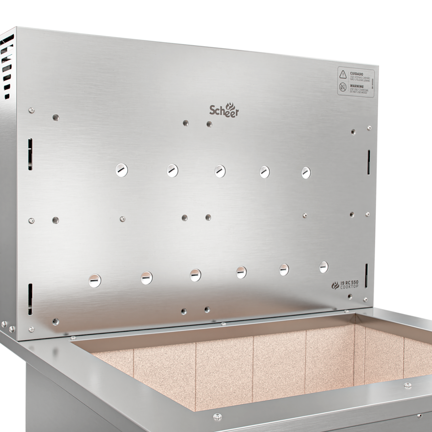 Churrasqueira Rotativa com Grelha e Descanso para Bancada Cooktop Scheer I9 RC 550