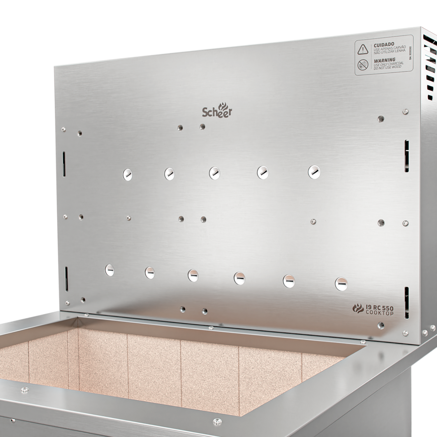 Churrasqueira Rotativa com Grelha e Descanso para Bancada Cooktop Scheer I9 RC 550