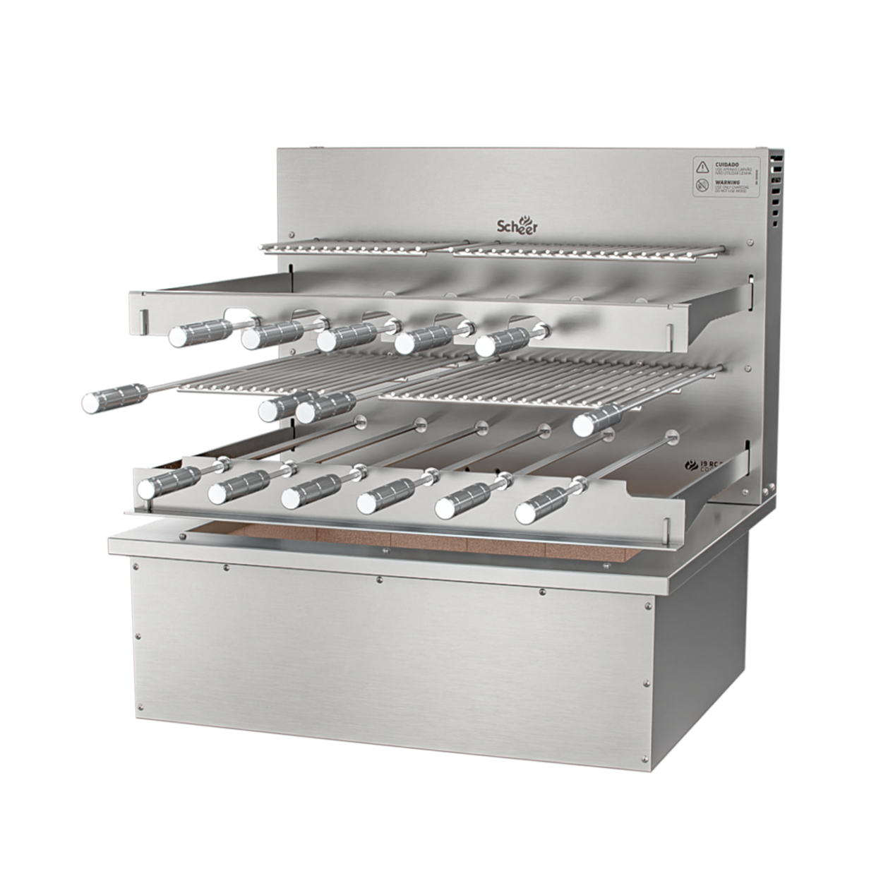 Churrasqueira Rotativa com Grelha e Descanso para Bancada Cooktop Scheer I9 RC 550