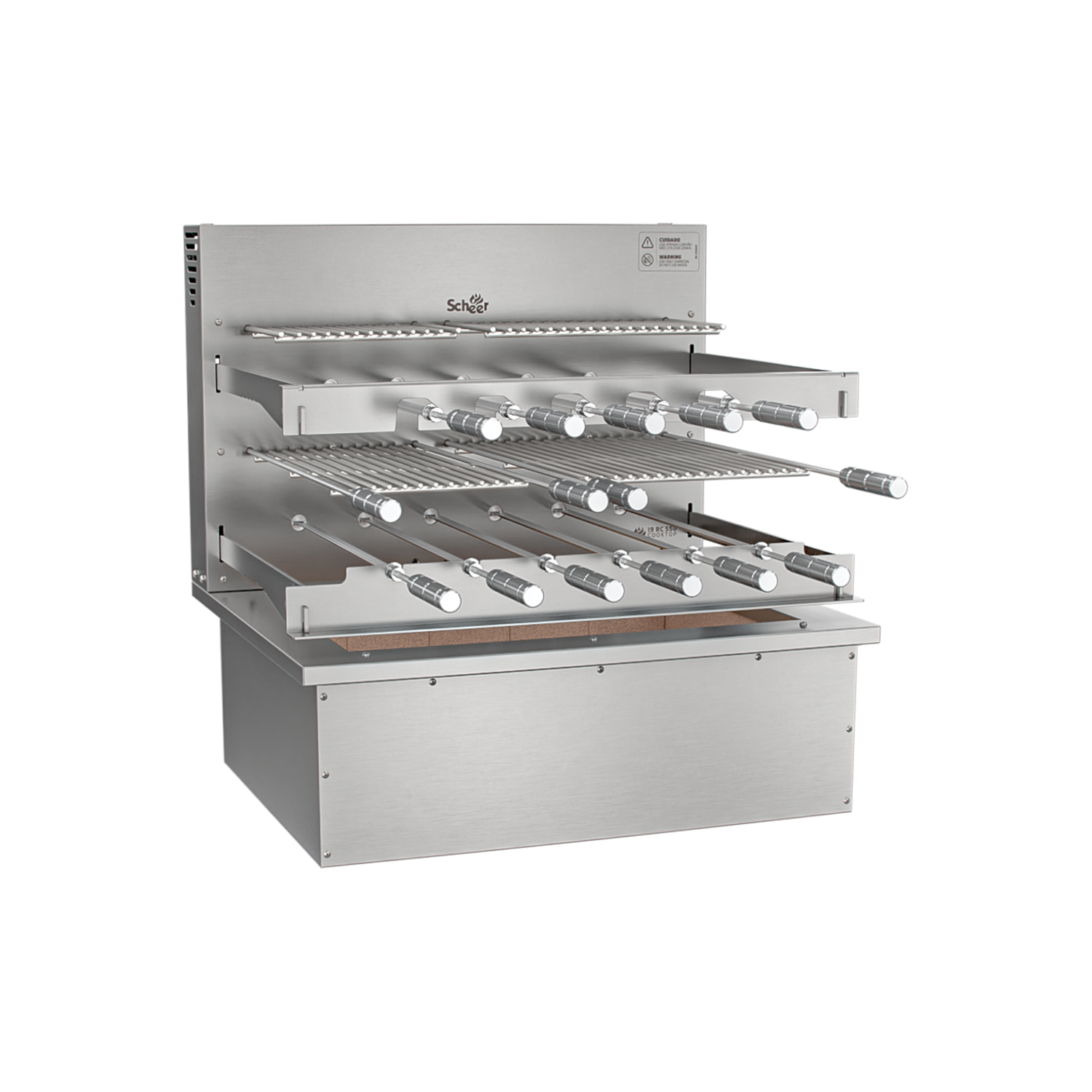 Churrasqueira Rotativa com Grelha e Descanso para Bancada Cooktop Scheer I9 RC 550