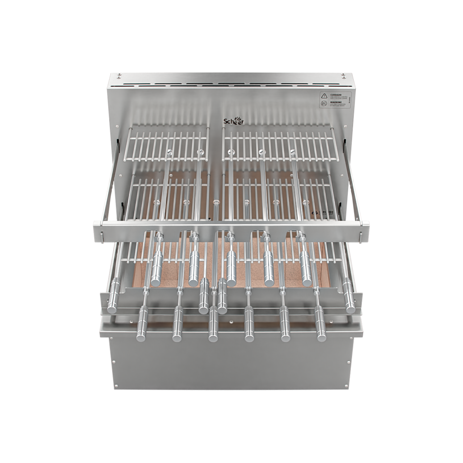Churrasqueira Rotativa com Grelha e Descanso para Bancada Cooktop Scheer I9 RC 550
