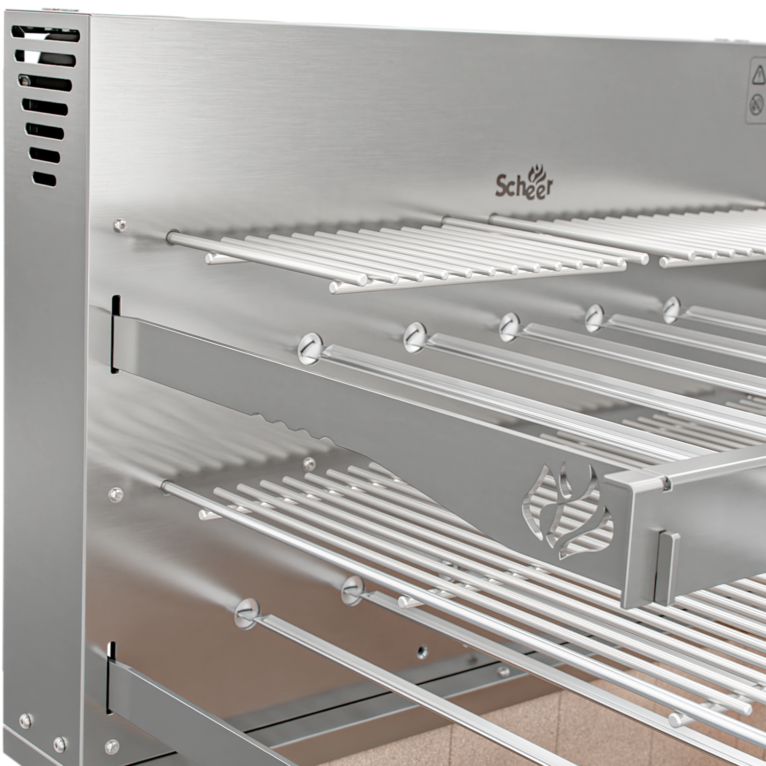 Churrasqueira Rotativa com Grelha e Descanso para Bancada Cooktop Scheer I9 RC 550